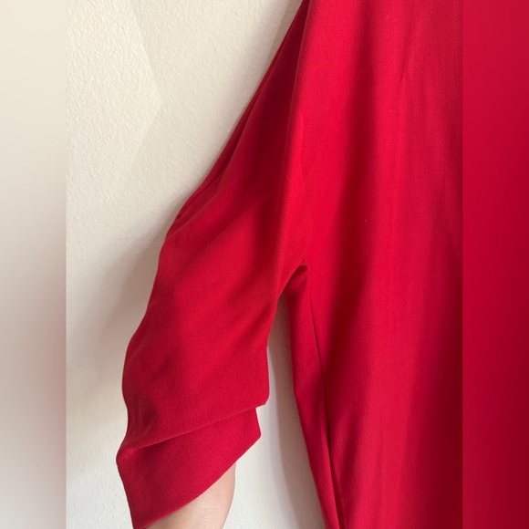 COS Red Draped Shift Dress - Picture 4 of 10